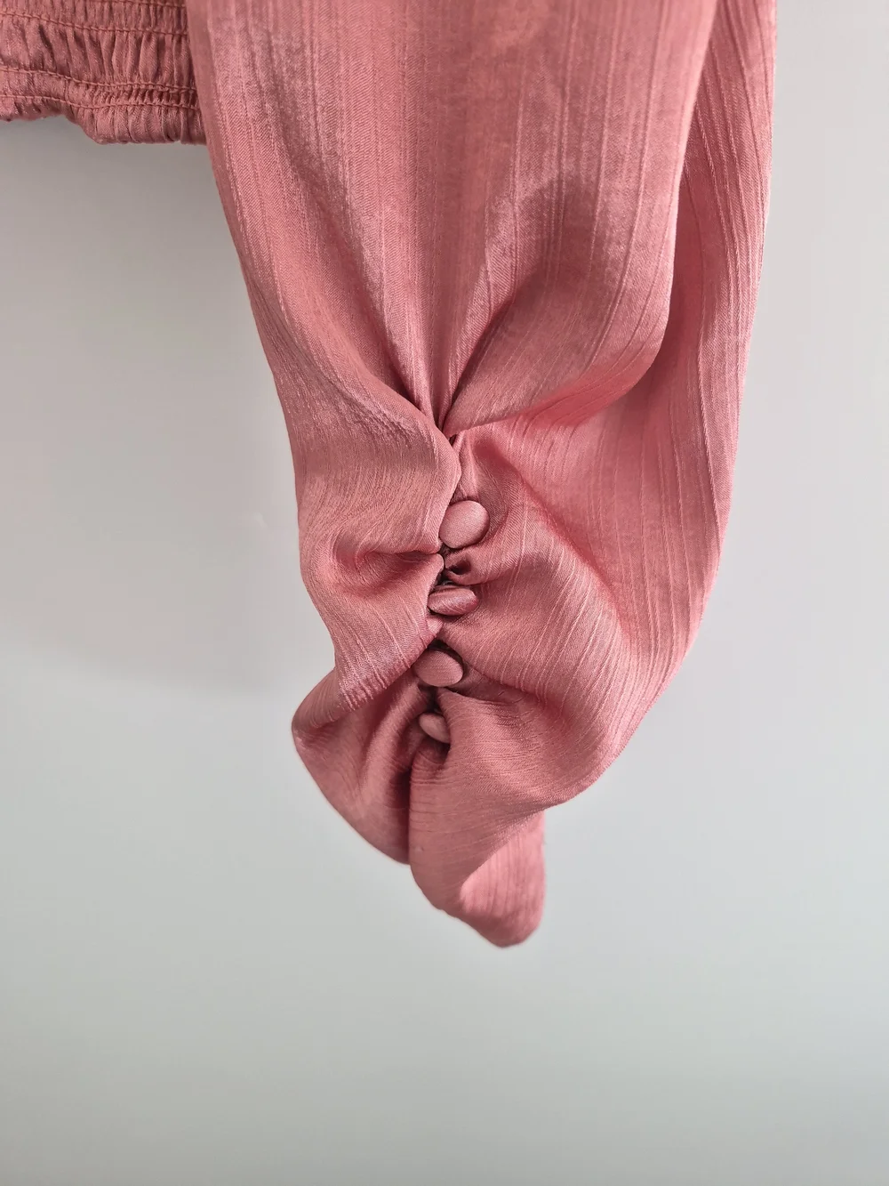 Free People Dusty Rose Smocked Waist Long Sleeve Top Size S